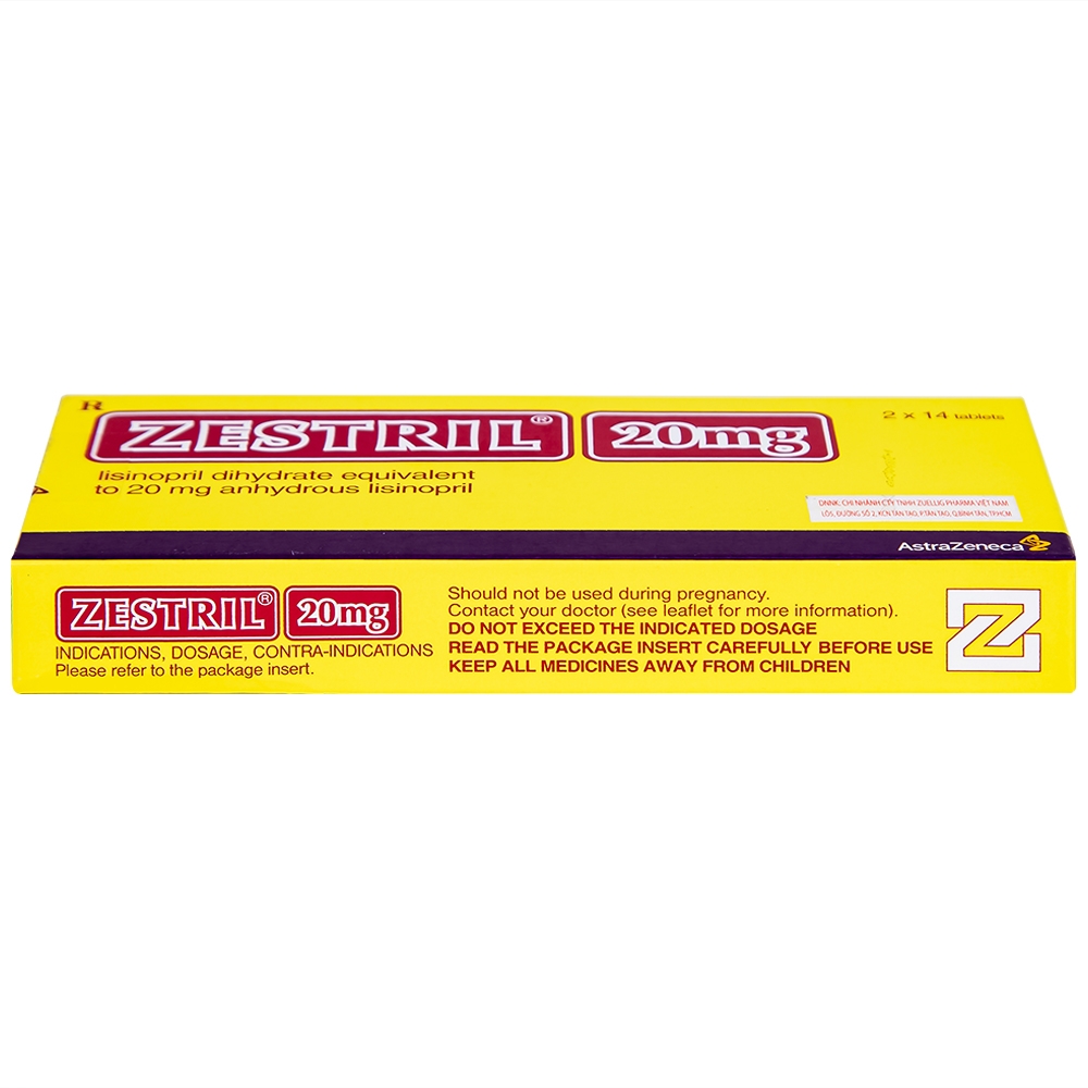 Hình ảnh Thuốc Zestril 20mg AstraZeneca điều trị tăng huyết áp, suy tim (2 vỉ x 14 viên)