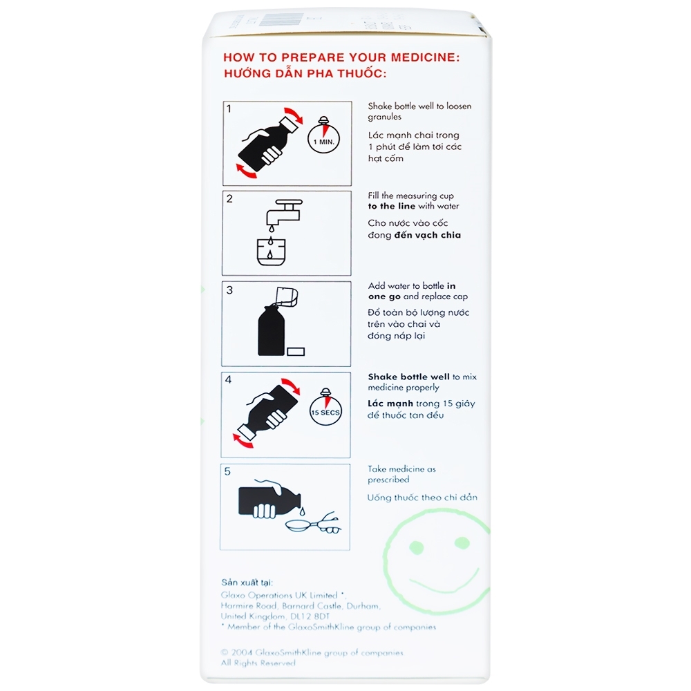 Hình ảnh Cốm pha Zinnat Suspension 125mg GSK điều trị các chứng nhiễm khuẩn (50ml) 