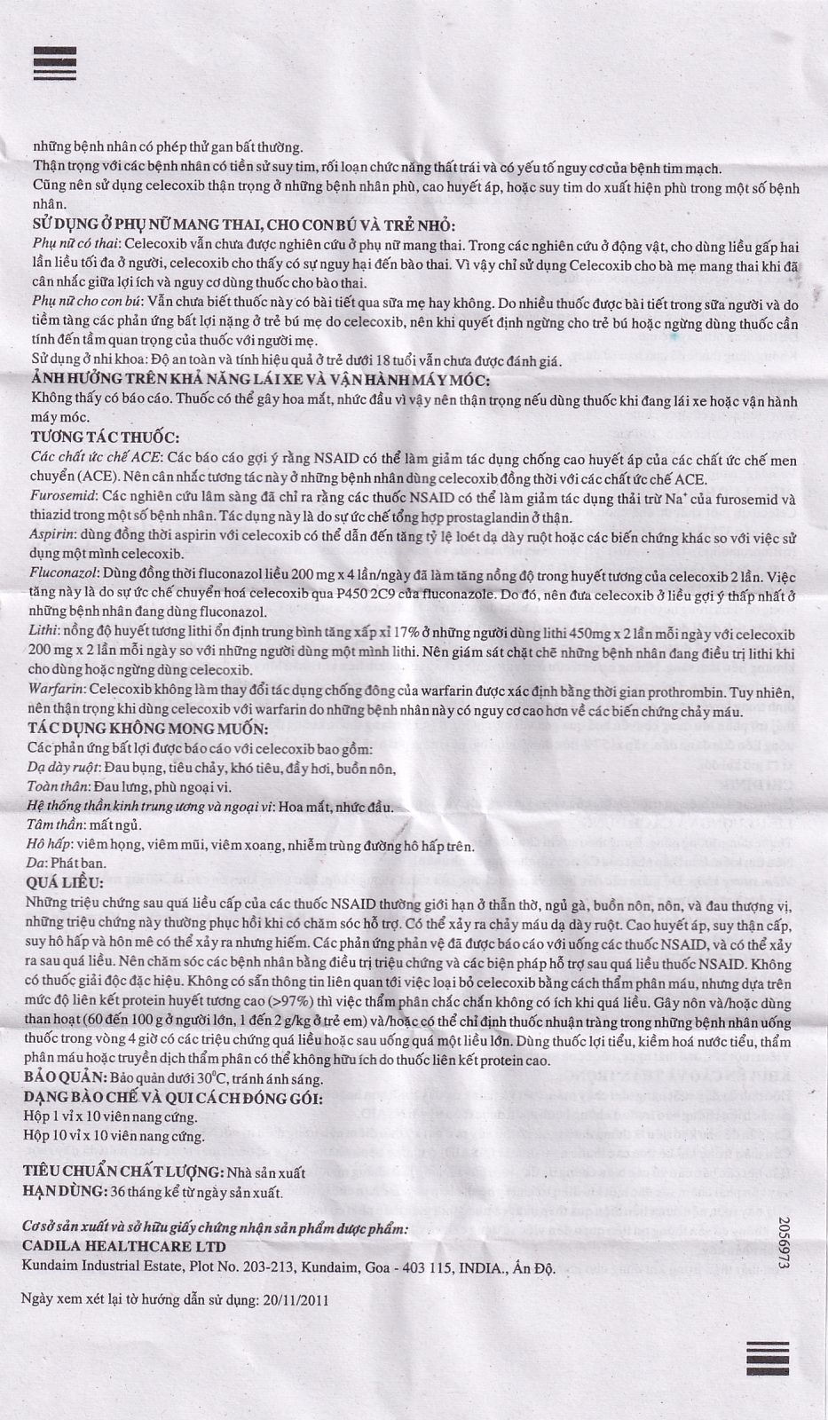 Hình ảnh Thuốc Zycel 100 Zydus Cadila giảm viêm xương khớp (1 vỉ x 10 viên)