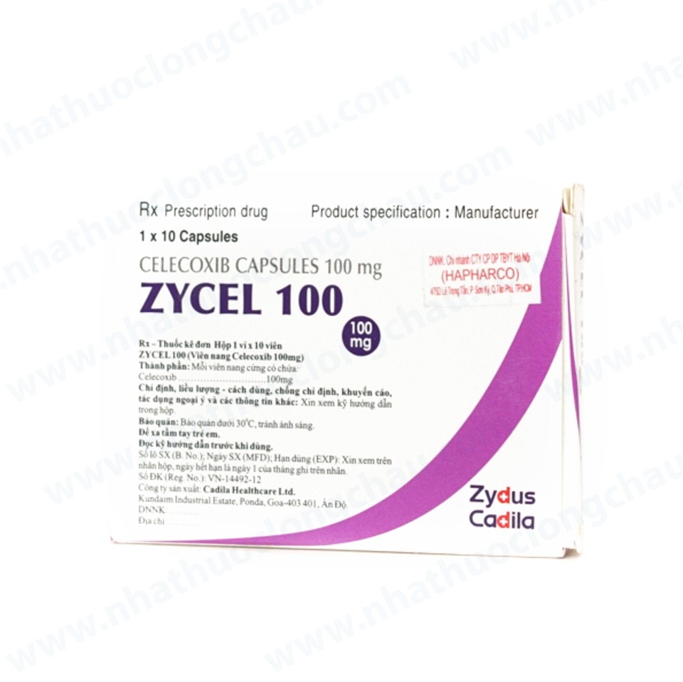 Hình ảnh Thuốc Zycel 100 Zydus Cadila giảm viêm xương khớp (1 vỉ x 10 viên)
