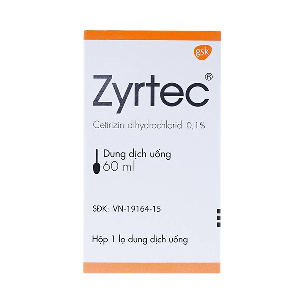 Hình ảnh Dung dịch uống Zyrtec GSK giảm viêm mũi dị ứng, mày đay tự phát, mạn tính (60ml)