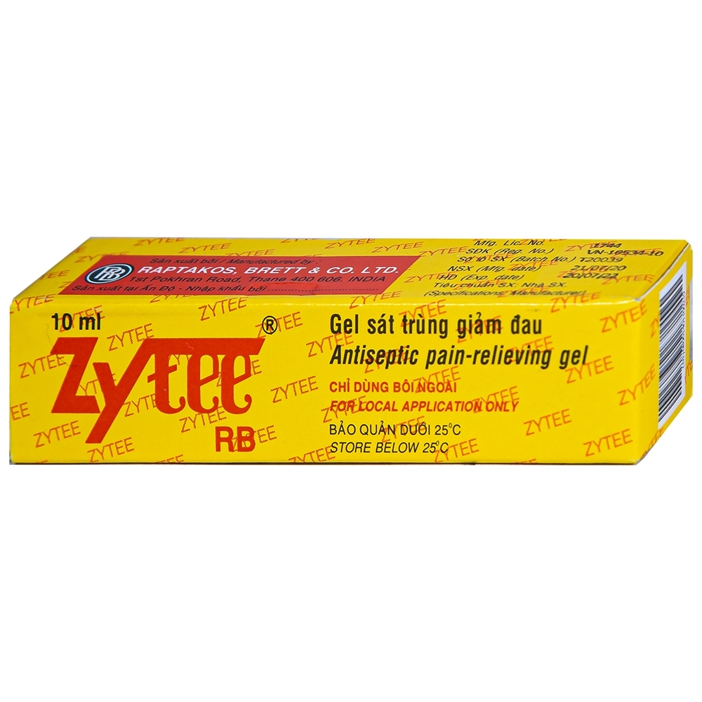 Hình ảnh Gel Zytee RB Raptakos sát trùng giảm đau (10ml)