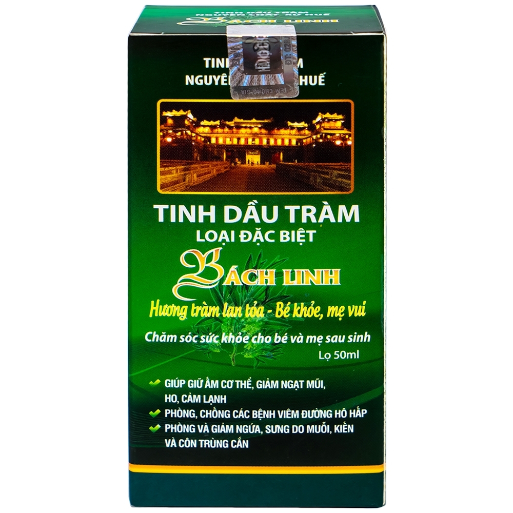 Hình ảnh Tinh dầu tràm Bách Linh giữ ấm cơ thể, giảm ngạt mũi, ho, cảm lạnh (50ml)