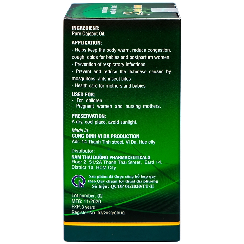 Hình ảnh Tinh dầu tràm Bách Linh giữ ấm cơ thể, giảm ngạt mũi, ho, cảm lạnh (50ml)