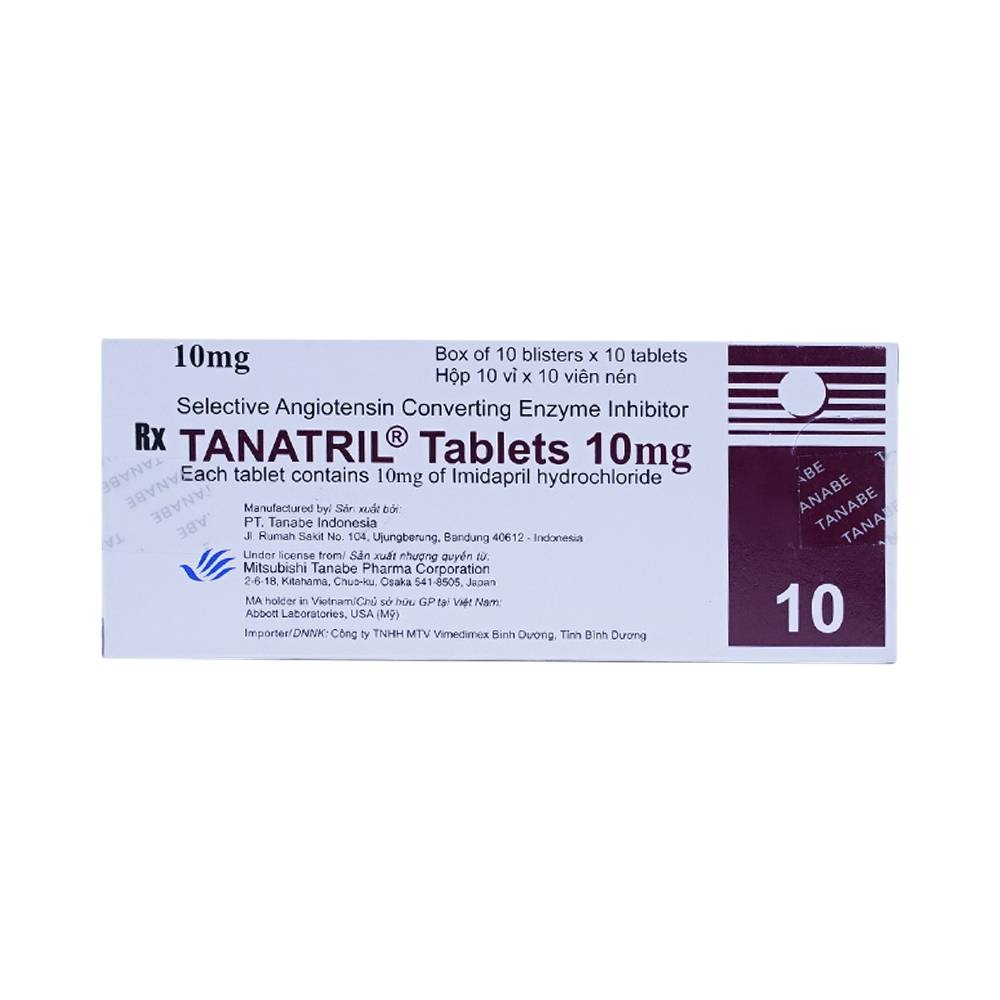 Hình ảnh Thuốc Tanatril Tablets 10mg Tanabe điều trị tăng huyết áp vô căn (10 vỉ x 10 viên)