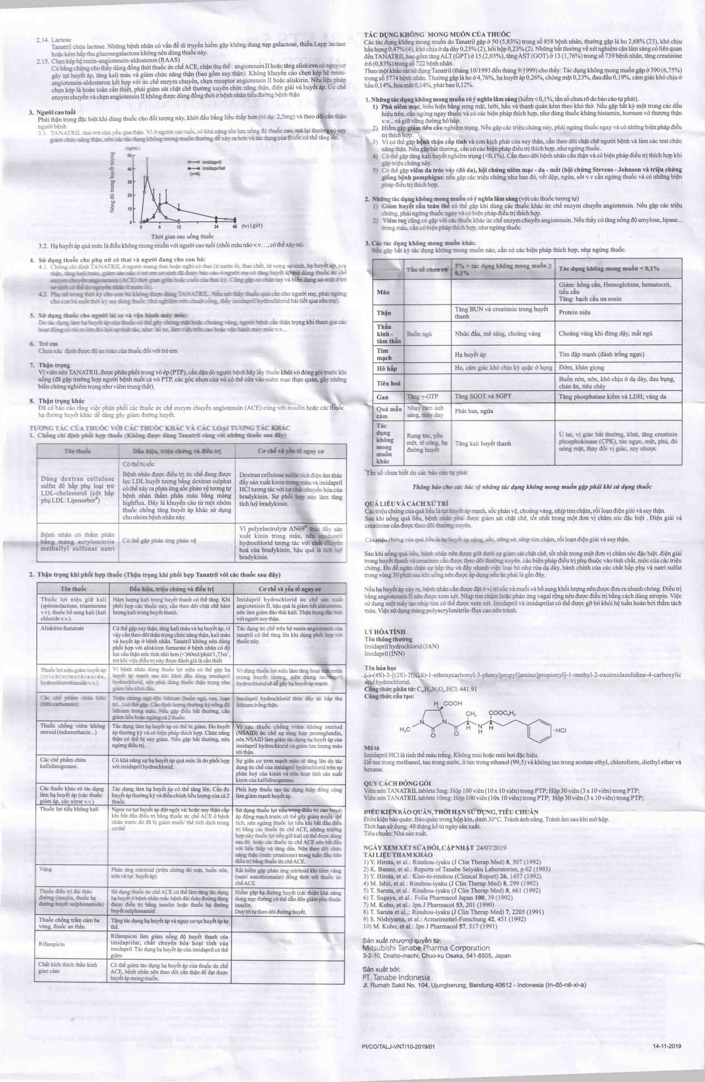 Hình ảnh Thuốc Tanatril Tablets 5mg Tanabe điều trị tăng huyết áp vô căn (10 vỉ x 10 viên)