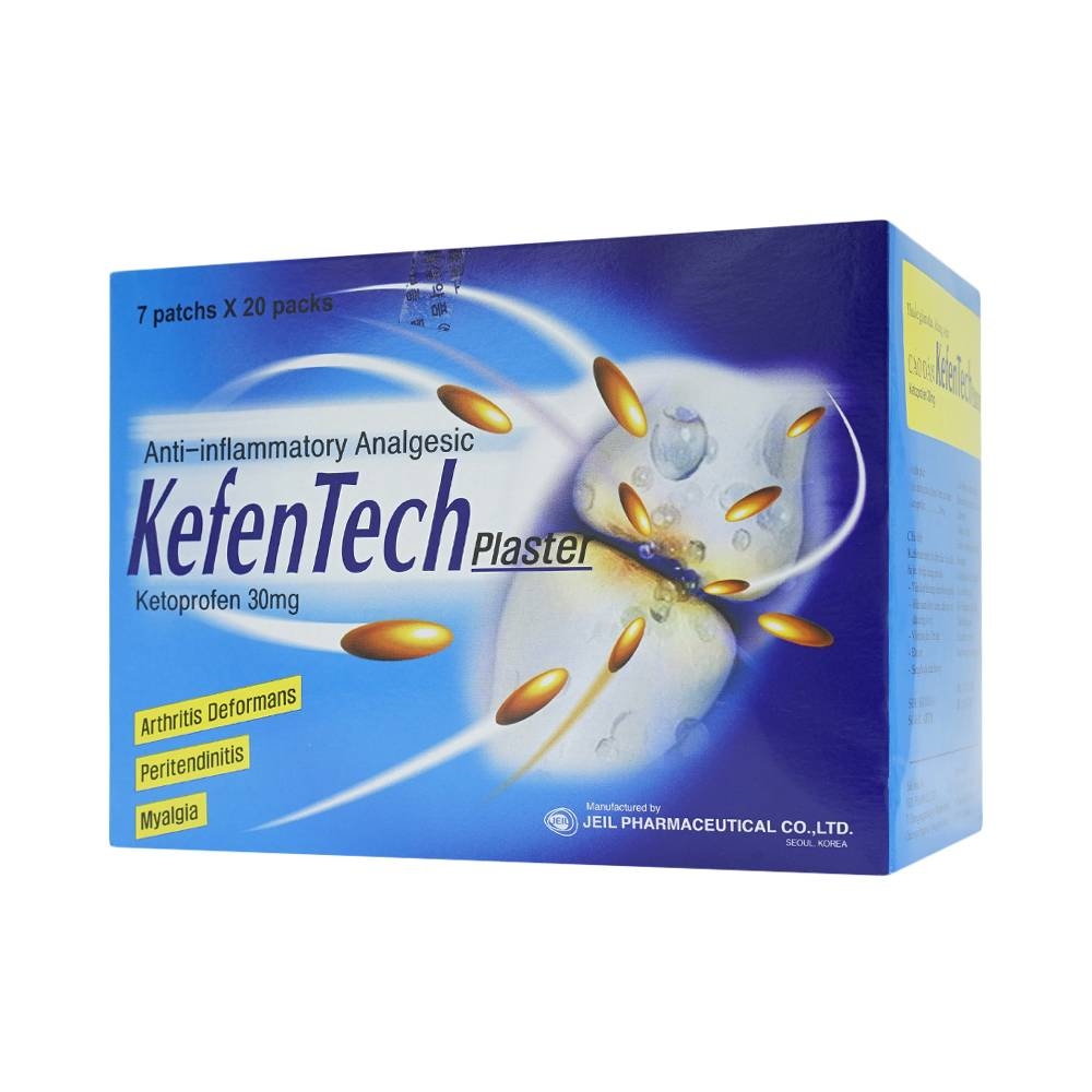 Hình ảnh Cao dán KefenTech Plaster Jeil kháng viêm, giảm đau viêm khớp, viêm bao gân, đau cơ (20 gói)