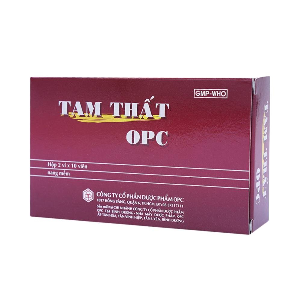 Hình ảnh Thuốc Tam Thất OPC điều trị các chứng xuất huyết (2 vỉ x 10 viên)