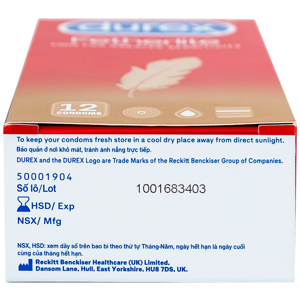 Hình ảnh Bao cao su Durex Fetherlite vừa vặn, độ bảo vệ cao (12 cái)