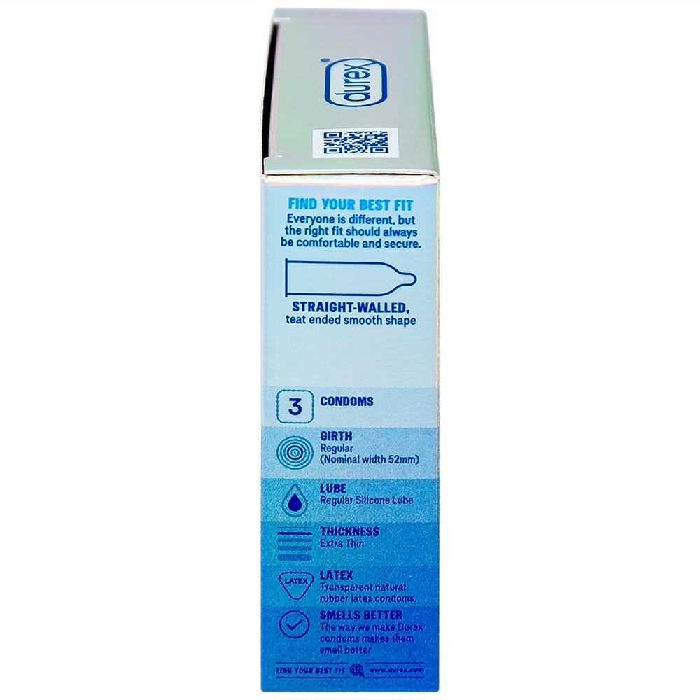 Hình ảnh Bao cao su Durex Invisible Extra Thin Extra Sensitive siêu mỏng, vừa vặn và ôm sát (3 cái)