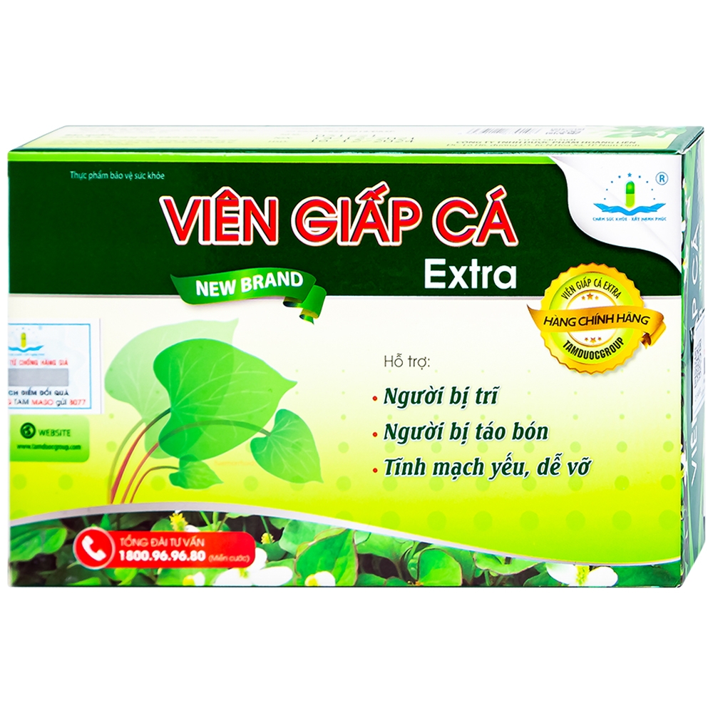 Hình ảnh Viên Giấp Cá Extra Hoàng Liên hỗ trợ người bị trĩ, táo bón, tĩnh mạch yêu, dễ vỡ (3 vỉ x 10 viên)