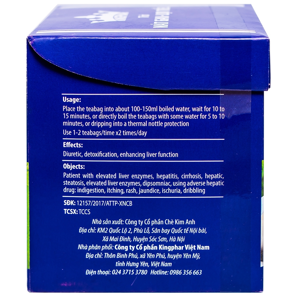 Hình ảnh Trà Mát Gan Lợi Tiểu Kingphar tăng cường chức năng gan (20 túi x 2g)