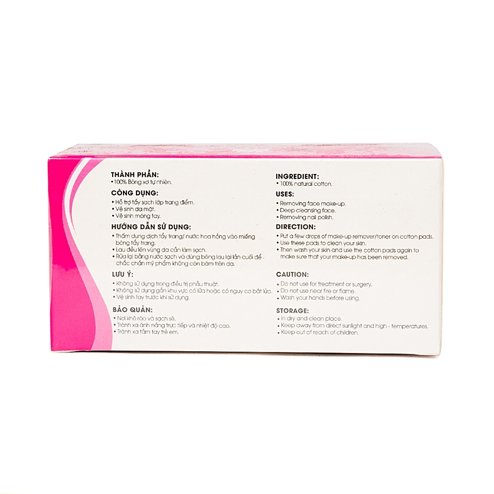 Hình ảnh Bông tẩy trang Merilynn Bạch Tuyết mịn, thấm hút tốt, dễ dàng tách lớp (60 miếng)