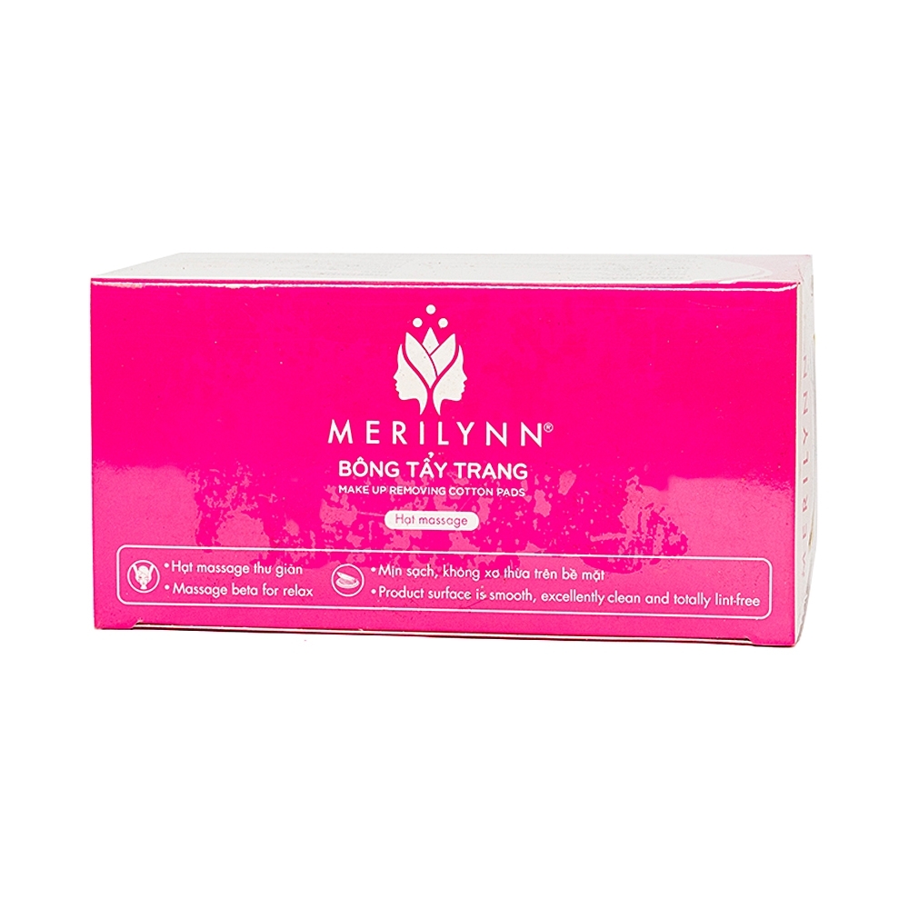 Hình ảnh Bông tẩy trang Merilynn Bạch Tuyết mịn, thấm hút tốt, dễ dàng tách lớp (60 miếng)