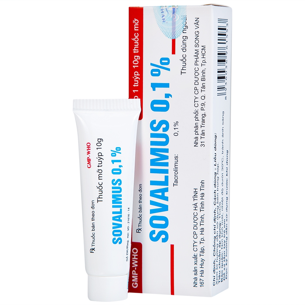Hình ảnh Thuốc mỡ Sovalimus 0.1% Hadiphar  điều trị chàm cơ địa (10g)