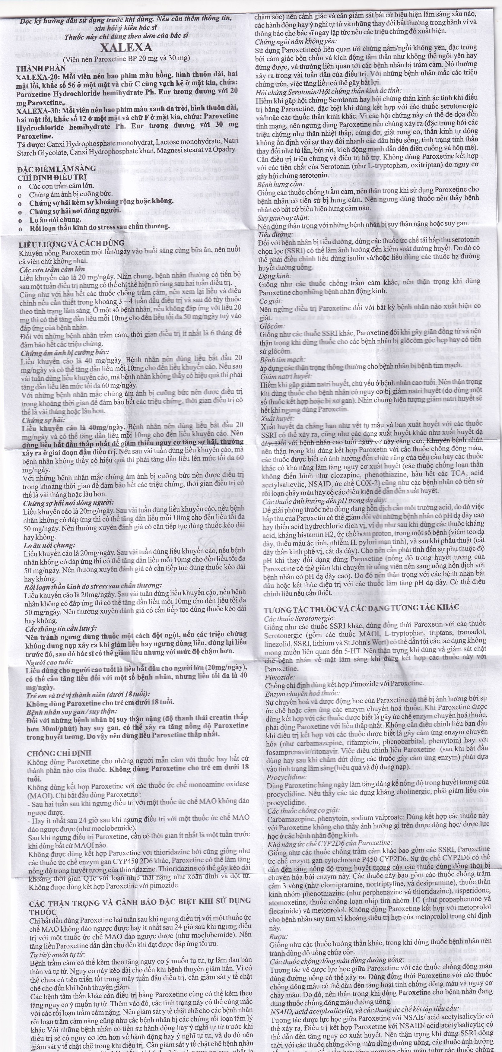 Hình ảnh Thuốc Xalexa 30 Aurobindo điều trị các cơn trầm cảm lớn (3 vỉ x 10 viên) 