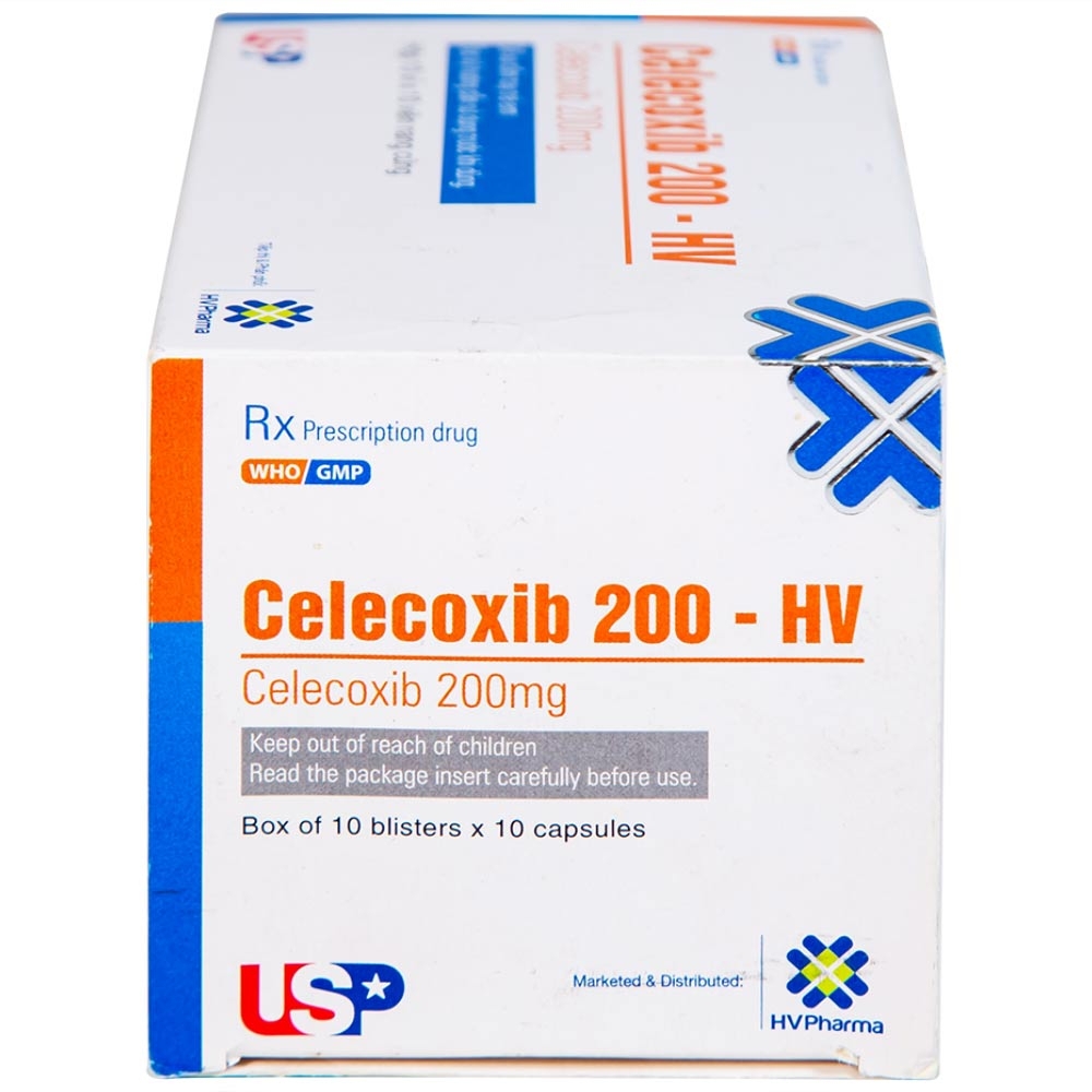 Hình ảnh Thuốc Celecoxib 200 - HV USP điều trị thoái hóa khớp, viêm khớp dạng thấp (10 vỉ x 10 viên)