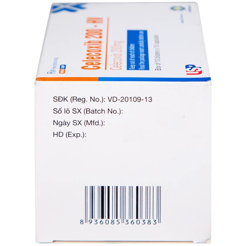 Hình ảnh Thuốc Celecoxib 200 - HV USP điều trị thoái hóa khớp, viêm khớp dạng thấp (10 vỉ x 10 viên)