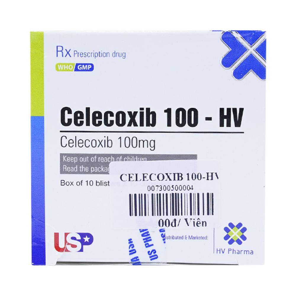 Hình ảnh Thuốc Celecoxib 100 - HV USP giảm đau, hạ sốt, kháng viêm (10 vỉ x 10 viên)