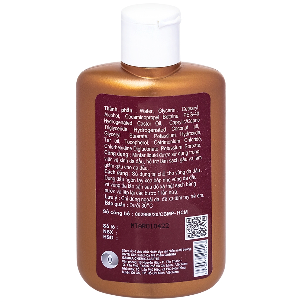 Hình ảnh Dầu gội Mintar Liquid Gamma vệ sinh da đầu, sạch gàu, giảm gàu cho da đầu (150ml)