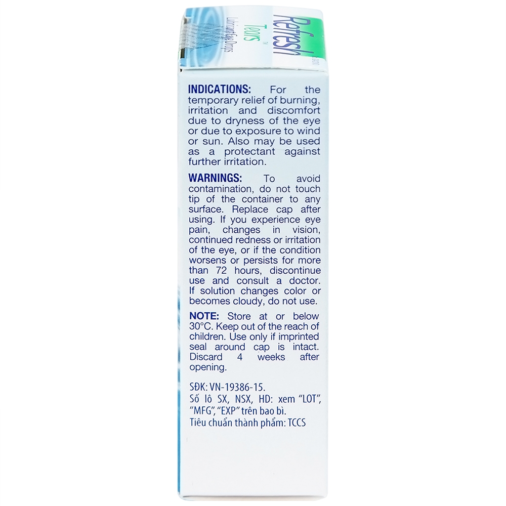 Hình ảnh Thuốc nhỏ mắt Refresh Tears Allergan giảm khô mắt, mắt đỏ (15ml)
