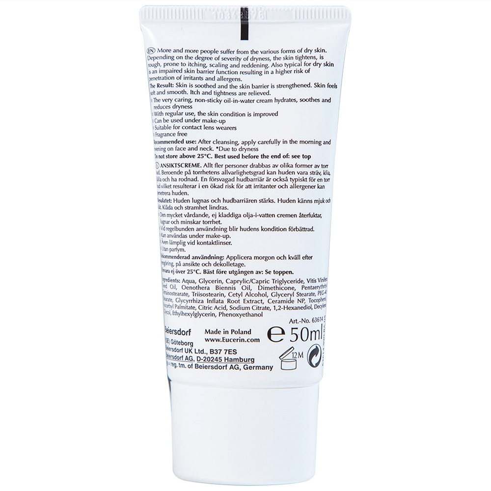 Hình ảnh Kem dưỡng da mặt Eucerin AtoControl Face Cream giảm khô, ngứa và mẩn đỏ (50ml)