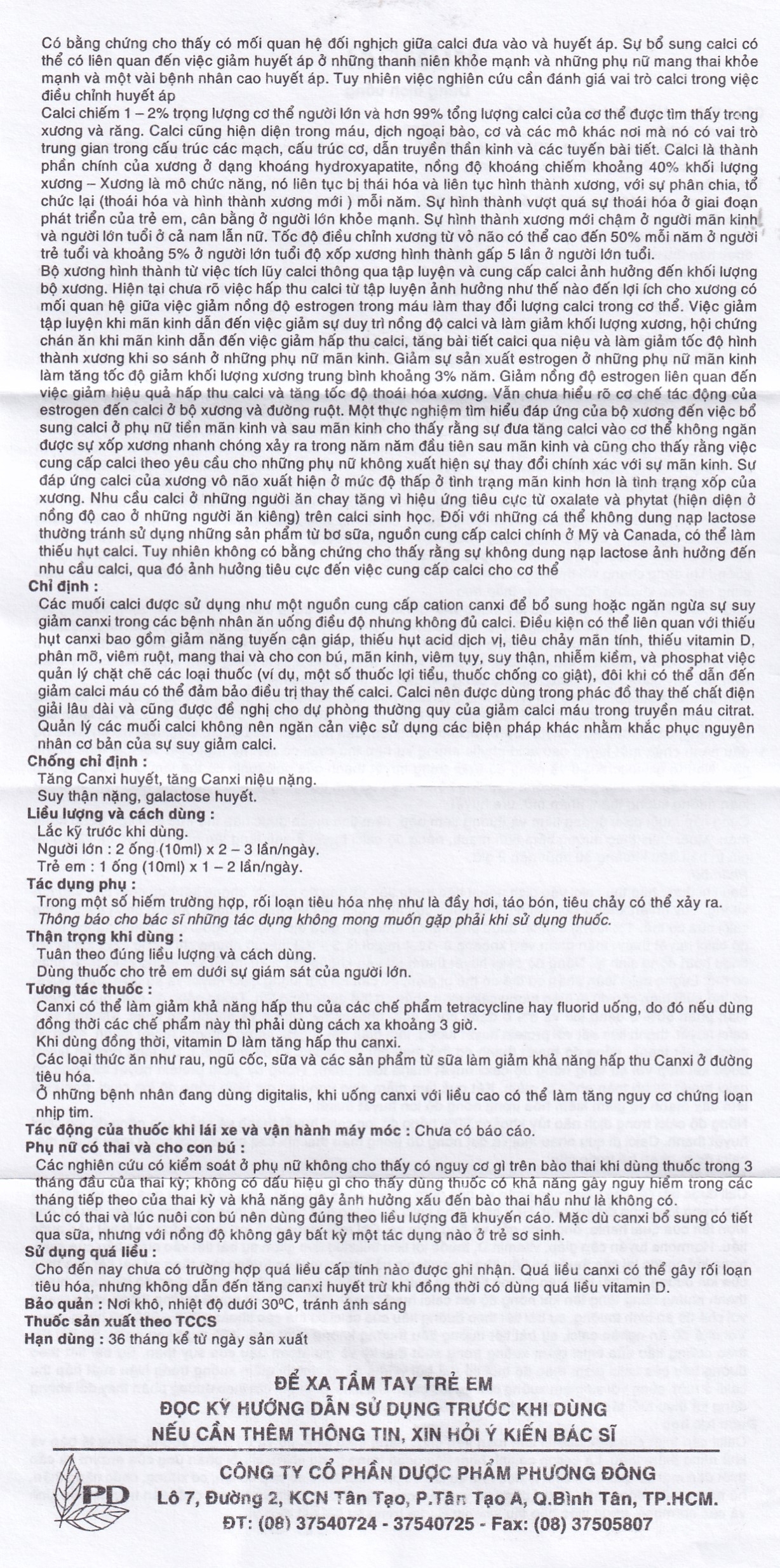 Hình ảnh Dung dịch uống Mumcal 500mg Phương Đông bổ sung Canxi cho phụ nữ mang thai (20 ống x 10ml)