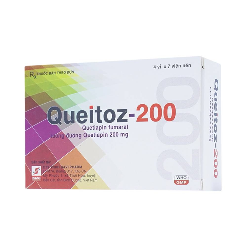Hình ảnh Thuốc Queitoz-200 Davipharm điều trị tâm thần phân liệt (4 vỉ x 7 viên)
