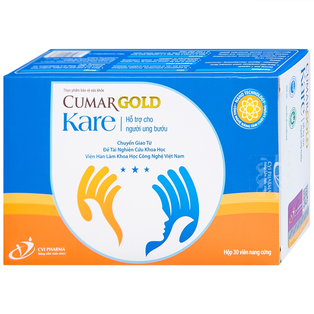 Hình ảnh Viên uống CumarGold Kare CVI Pharma hỗ trợ giảm nguy cơ mắc ung bướu (3 vỉ x 10 viên)