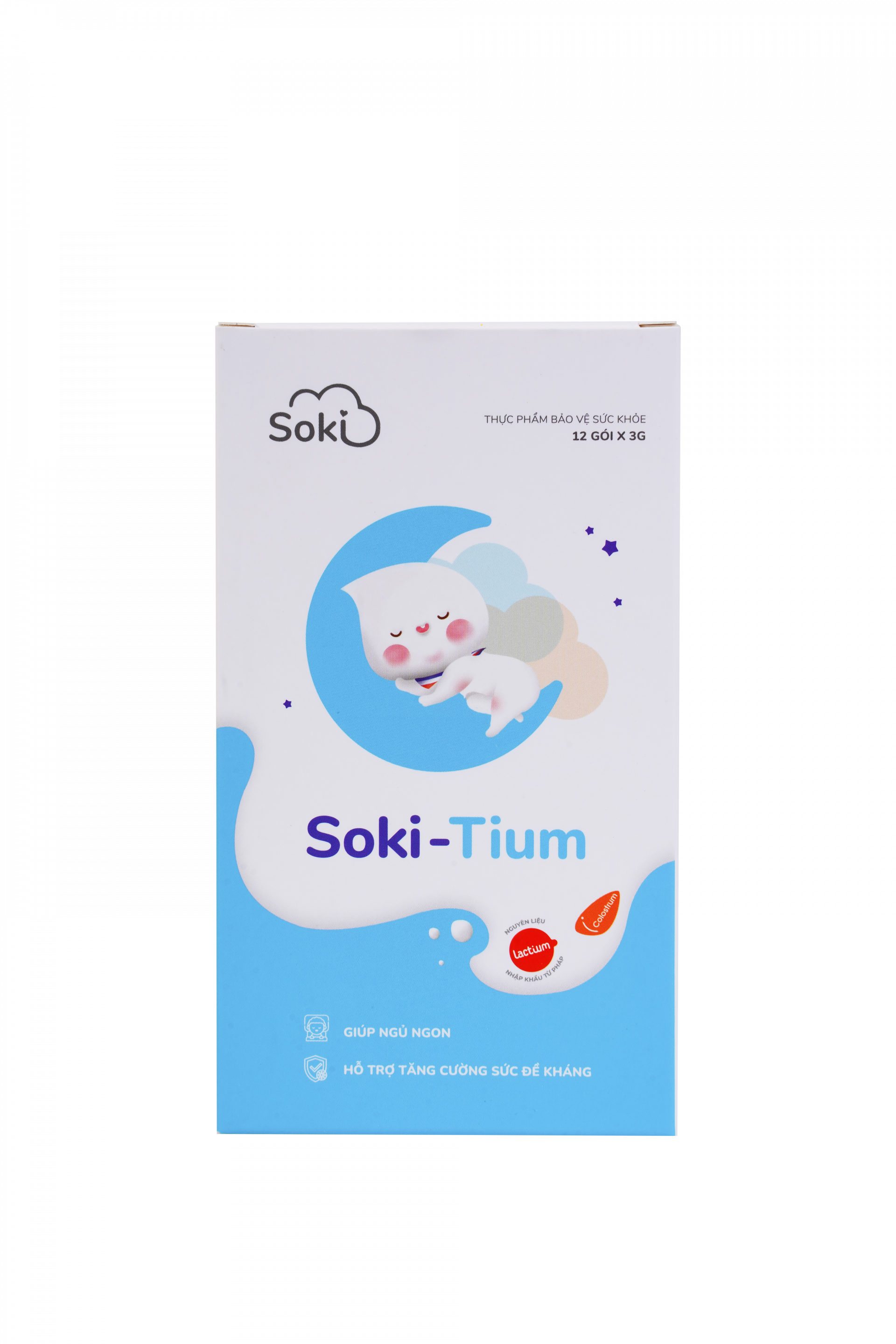 Hình ảnh Bột hòa tan Soki-Tium giúp ngủ ngon, tăng sức đề kháng (12 gói x 3g)