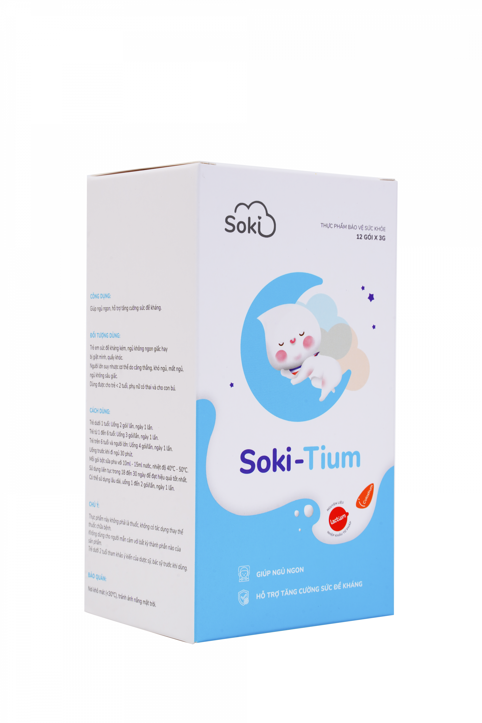 Hình ảnh Bột hòa tan Soki-Tium giúp ngủ ngon, tăng sức đề kháng (12 gói x 3g)