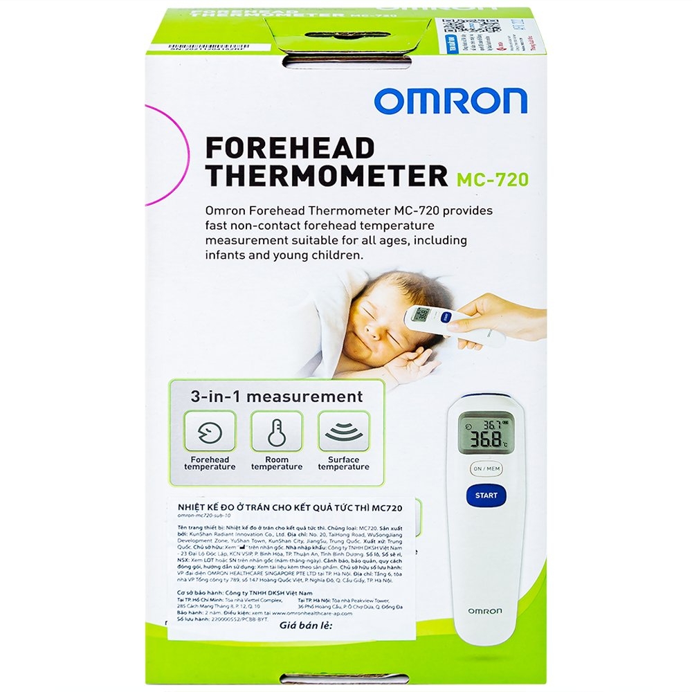 Hình ảnh Nhiệt kế đo ở trán Omron Forehead Thermometer MC-720 cho kết quả tức thì