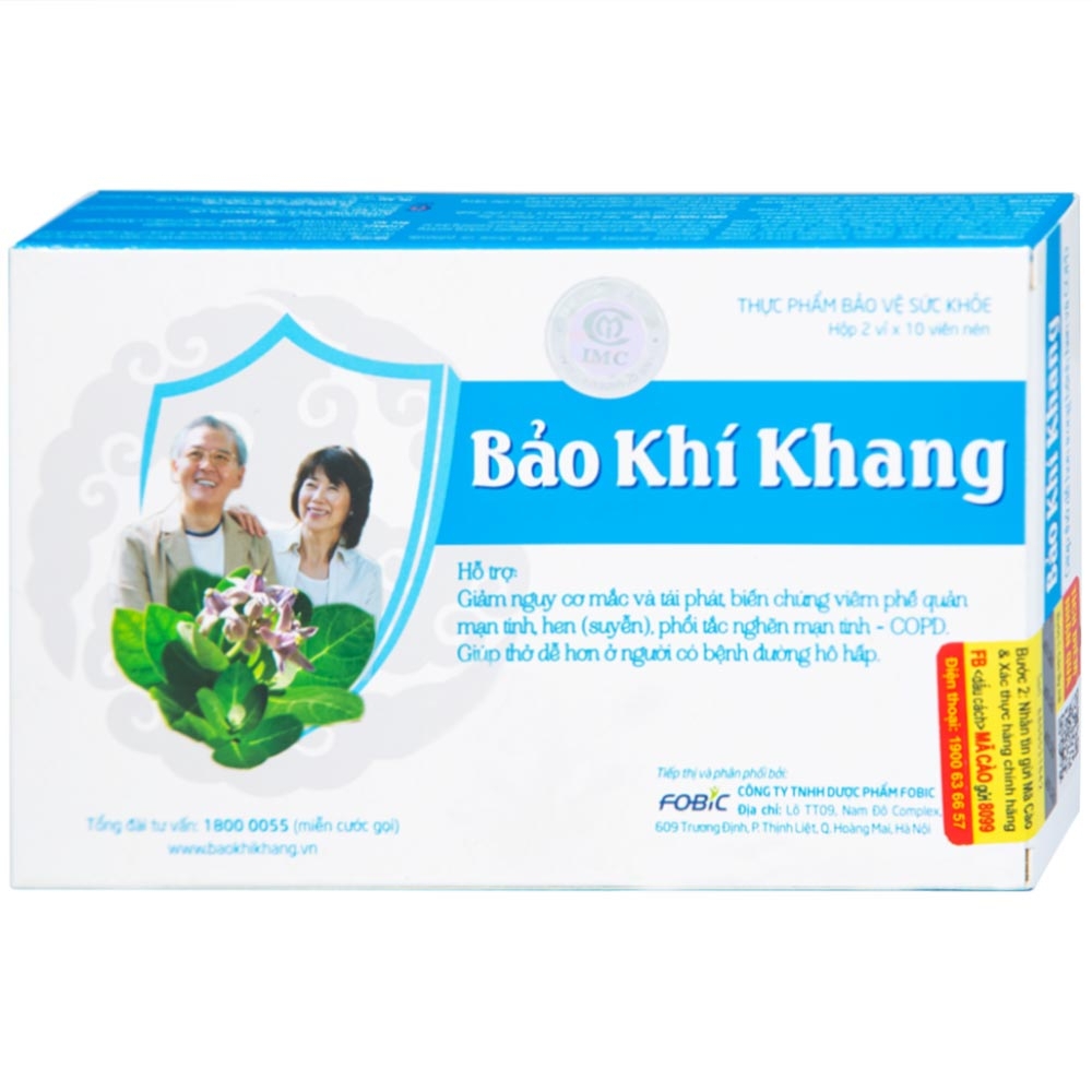 Hình ảnh Viên uống Bảo Khí Khang IMC hỗ trợ giảm ho, khạc đờm, khó thở, giảm tái phát hen suyễn (2 vỉ x 10 viên)
