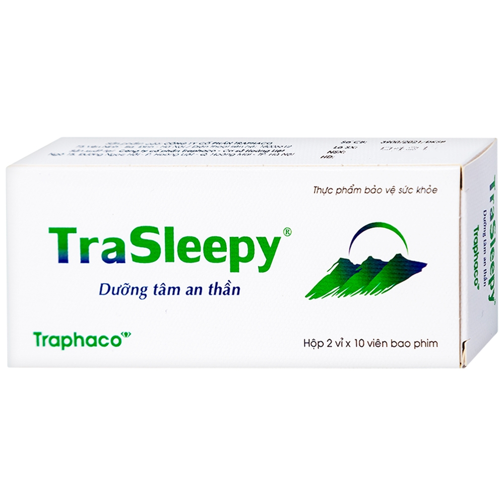 Hình ảnh Viên uống TraSleepy Traphaco dưỡng tâm an thần, hỗ trợ gây ngủ, giúp ngủ ngon (2 vỉ x 10 viên)