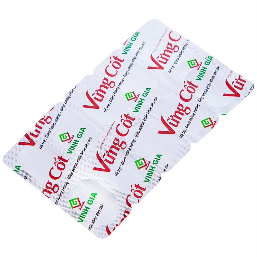 Hình ảnh Viên uống Vững Cốt Vinh Gia hỗ trợ giảm loãng xương, giúp xương chắc khỏe dẻo dai (2 vỉ x 10 viên)