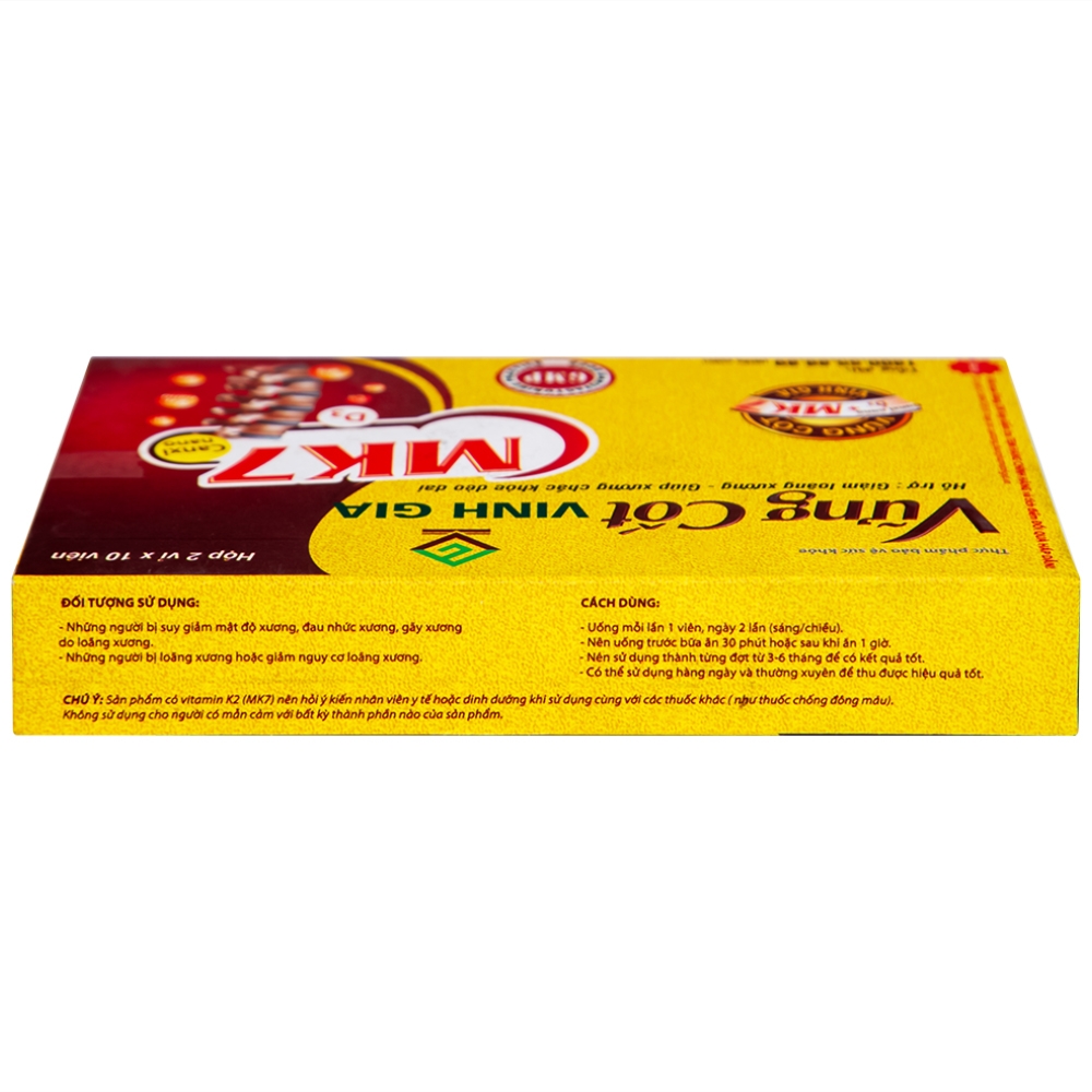 Hình ảnh Viên uống Vững Cốt Vinh Gia hỗ trợ giảm loãng xương, giúp xương chắc khỏe dẻo dai (2 vỉ x 10 viên)