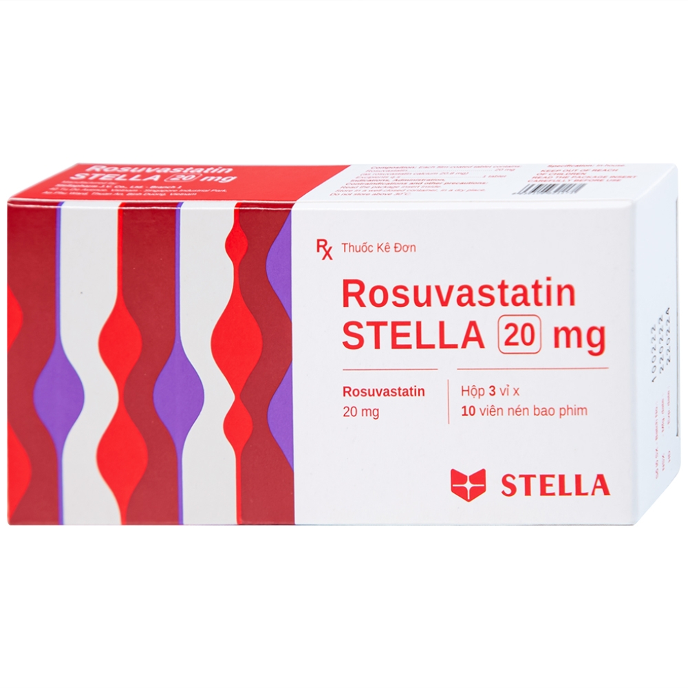 Hình ảnh Thuốc Rosuvastatin Stella 20mg điều trị tăng cholesterol máu (3 vỉ x 10 viên)