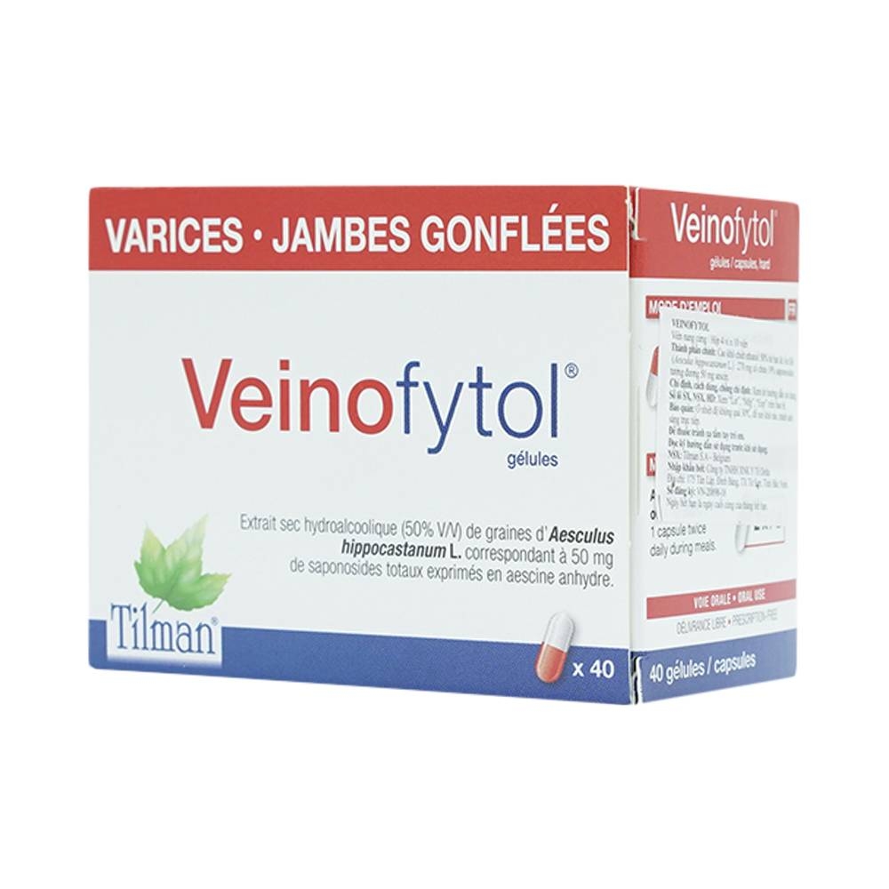 Hình ảnh Thuốc Veinofytol Tilman điều trị suy tĩnh mạch mãn tính nhẹ (4 vỉ x 10 viên)