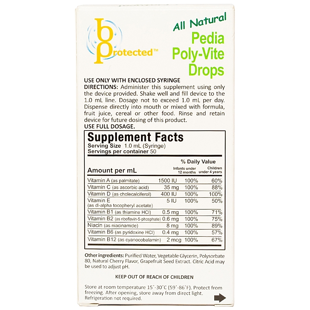 Hình ảnh Dung dịch Pedia Poly-Vite Drops bổ sung Vitamin, giúp tăng khả năng hấp thu (50ml)