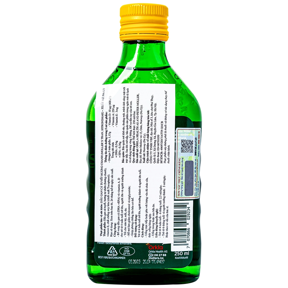 Hình ảnh Dung dịch Möller’s Tran hương chanh giúp tăng cường hệ miễn dịch, cải thiện thị lực, trí não (250ml)