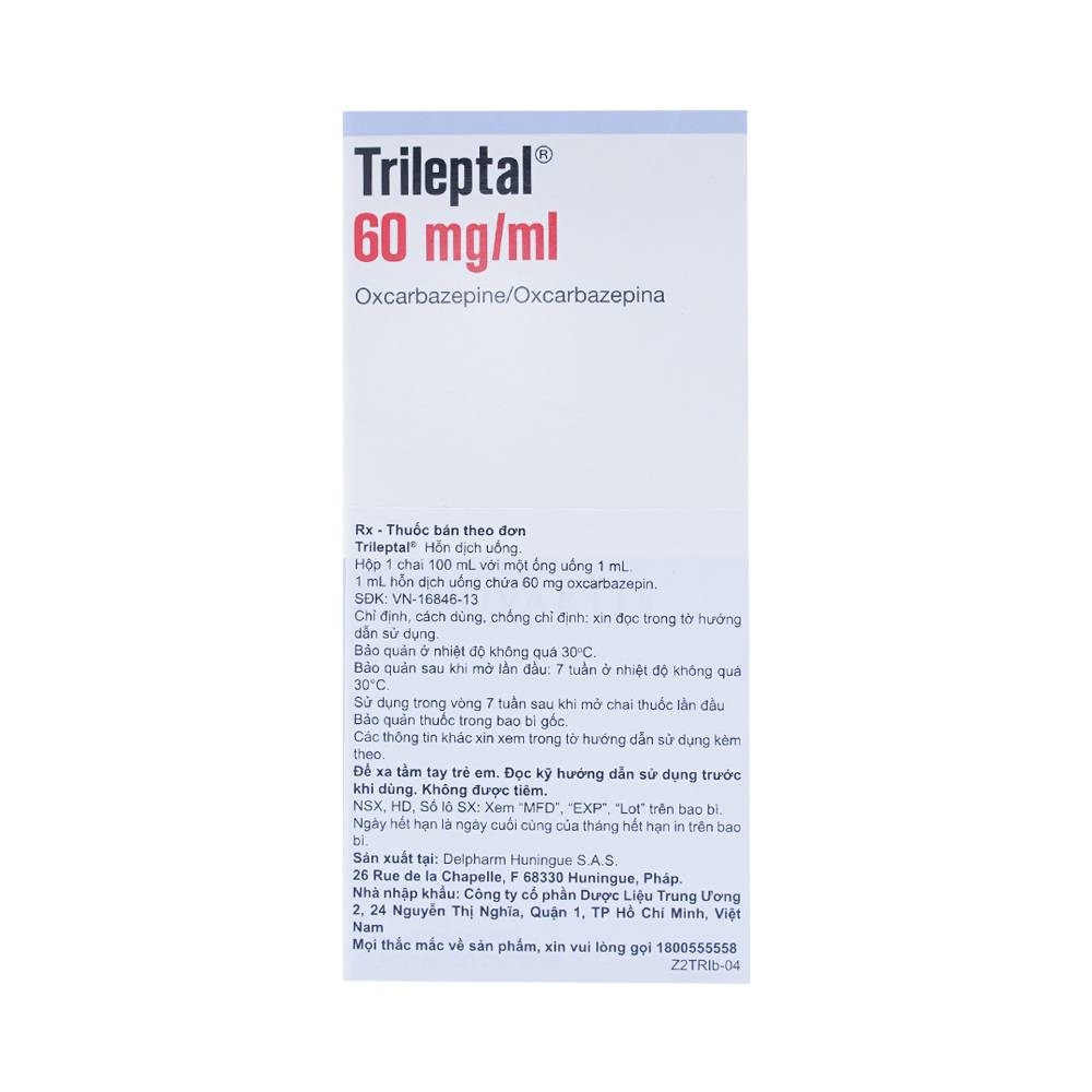 Hình ảnh Thuốc Trileptal 60mg/ml Novartis điều trị các cơn động kinh (100ml)