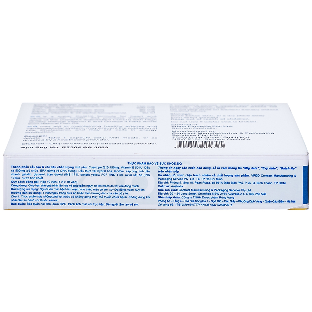 Hình ảnh Viên nang Zi Q Zifam hạn chế quá trình lão hoá, giảm nguy cơ tim mạch do xơ vữa động mạch (1 vỉ x 10 viên)