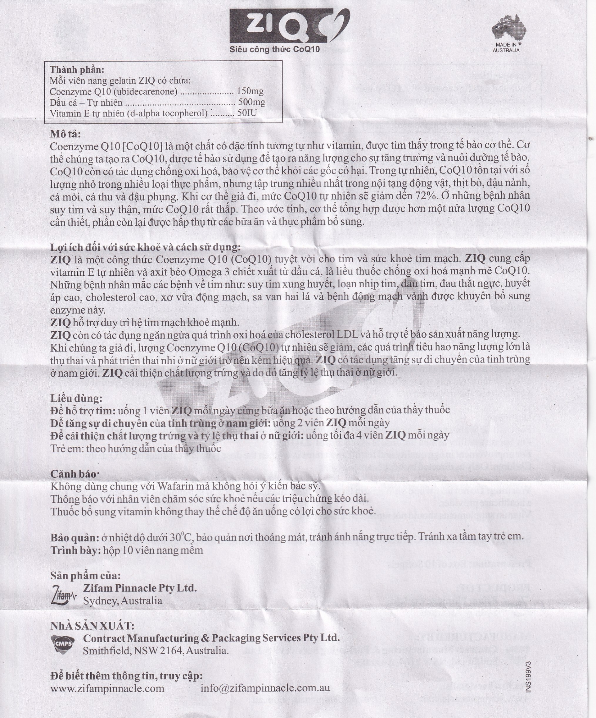 Hình ảnh Viên nang Zi Q Zifam hạn chế quá trình lão hoá, giảm nguy cơ tim mạch do xơ vữa động mạch (1 vỉ x 10 viên)