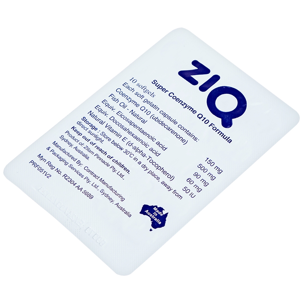 Hình ảnh Viên nang Zi Q Zifam hạn chế quá trình lão hoá, giảm nguy cơ tim mạch do xơ vữa động mạch (1 vỉ x 10 viên)