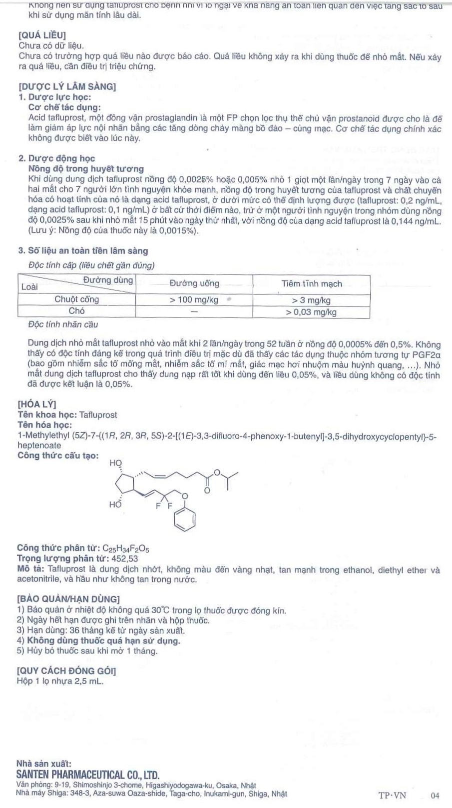 Hình ảnh Thuốc nhỏ mắt Taflotan Santen làm giảm áp lực nội nhãn cao (2,5ml)