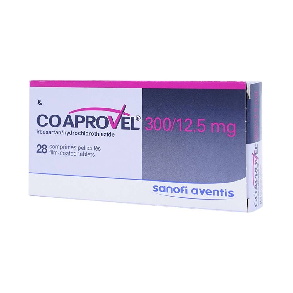 Hình ảnh Thuốc Coaprovel 300mg/12.5mg Sanofi điều trị tăng huyết áp nguyên phát (2 vỉ x 14 viên)