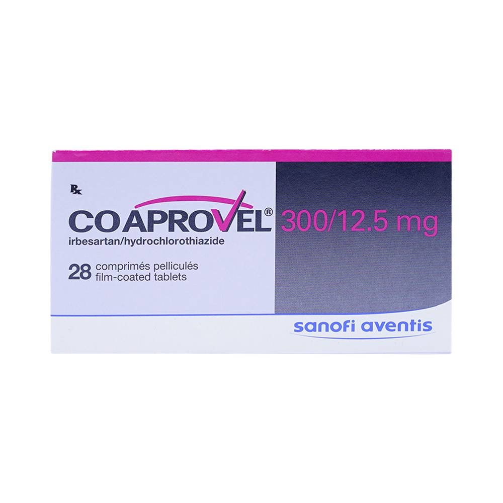 Hình ảnh Thuốc Coaprovel 300mg/12.5mg Sanofi điều trị tăng huyết áp nguyên phát (2 vỉ x 14 viên)