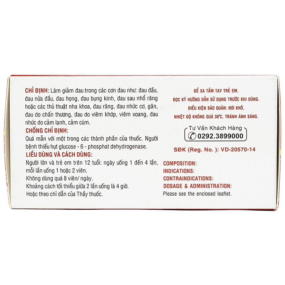 Hình ảnh Thuốc Hapacol Extra DHG giảm đau đầu, đau nửa đầu (10 vỉ x 10 viên)