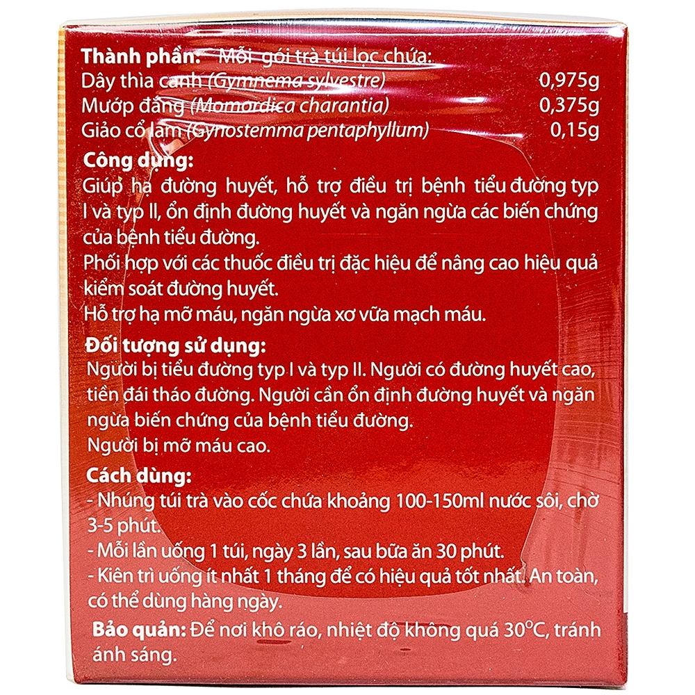 Hình ảnh Trà Diabetna hỗ trợ giảm đường huyết và các biến chứng tim mạch dùng cho người tiểu đường (25 gói x 1,5g) 