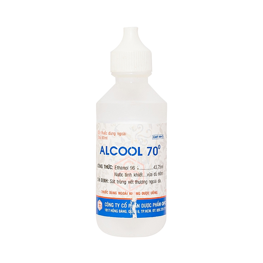 Hình ảnh Cồn thuốc dùng ngoài Alcool 70 độ OPC sát trùng vết thương ngoài da (60ml)